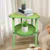 Gnmfd Four-Leaf Sofa Side Table Movable Small Coffee Table with Double Layer Storage for Living Room Bedroom Office Compact Furniture Sale Furniture Sliders Furniture Pads for Hardwood Floors