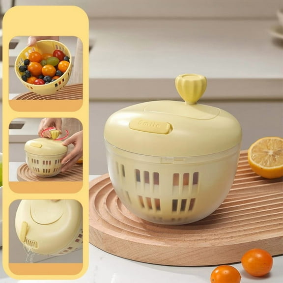 Gnmfd Fruit And Vegetable Dehydrator Salad Dryer Efficient Water Removal Compact Kitchen Tool Easy Operation Healthy Snack Preparation Fruit Drying for Home Cooking Meal Prep