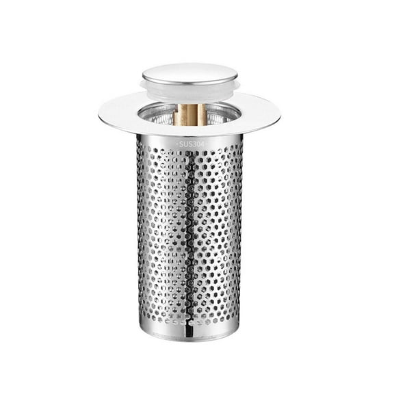 Gnmfd Hair Catcher Bathroom Sink Stopper Strainer with Removable Stainless Steel Filter Basket for Washbasin Shower Tub Drain Plug Hair Jewelry Catcher Home Use