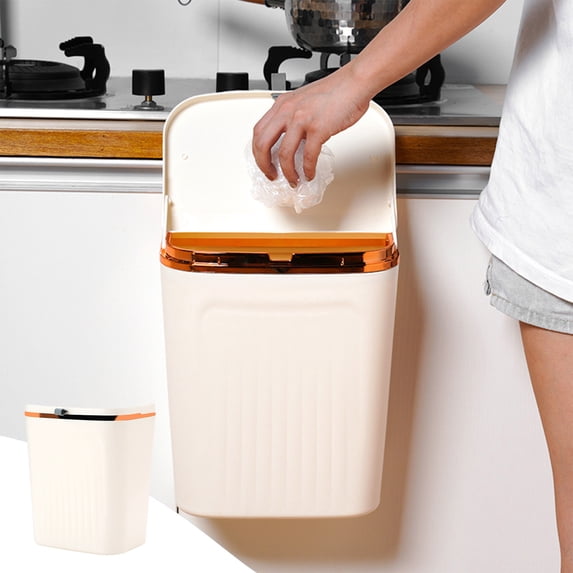 Gnmfd Hanging Trash Can with Lid Cabinet Door Kitchen Waste Container for Under Sink RV Bathroom, Space-Saving Trash Organizer for Home, Pantry Organizers and Storage