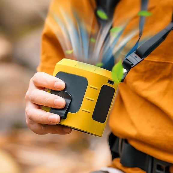Gnmfd Hanging Waist USB Fan with Emergency Power Bank, High Speed 13000RPM Portable Outdoor Fan, Long Battery Life for Workers, Travel, Camping, Office, Hiking, Neck or Waist Use