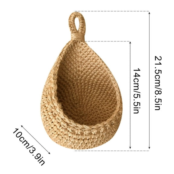 Gnmfd Hanging Wall Baskets for Vegetables and Fruits, Kitchen Storage Decor with Loop, Space-Saving Organizer for Pantry, Kitchen, Indoor Gardening, Home Decoration