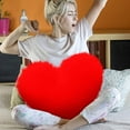 thumbnail image 1 of Gnmfd Heart Shaped Plush Throw Pillow Soft Cushion for Sofa Couch Bed Living Room Bedroom Office Car Seat Valentine's Day Christmas Gift Home Decor Blanket Basket Blanket Ladder, 1 of 7
