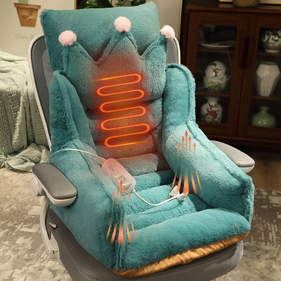 Gnmfd Heated Seat Cushion For Office Chair Car Computer Chair, Plug In Electric Warming Pad With Adjustable Temperature, Fast Heating Back Support Cushion For Winter Use