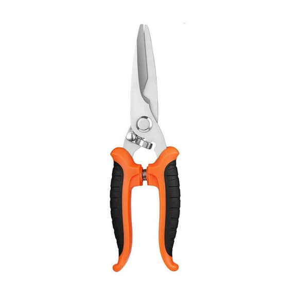Gnmfd Heavy Duty Stainless Steel Scissors Utility Shears, Serrated Blade Cutter for Paper Fabric Rope Leather Food, Multipurpose Kitchen Office Workshop Home Cutting Tool