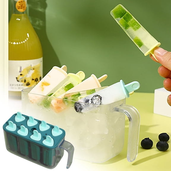 Gnmfd Ice Cream Mold Film Easy Demolding Ice Cube Tray, Triangular Ice Maker for Drinks Cocktails Party Summer Treats Portable Freezing Ice Box Dessert Kitchen Home Use