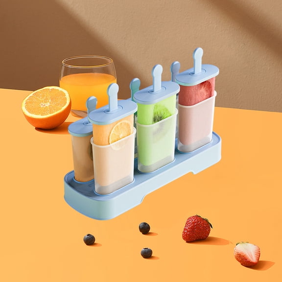 Gnmfd Ice Cream Mold Popsicle Maker DIY Freezer Tray 4 Grid Plastic Ice Lattice Box Reusable Popsicle Holder for Homemade Frozen Dessert Summer Gift