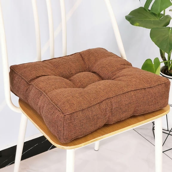 Gnmfd Imitation Linen Seat Cushion 18" Thick Floor Pillow Compressed Delivery Mat Candy Color Sitting Pad Comfortable Breathable Cushion for Travel Office Home Meditation Relaxation Use