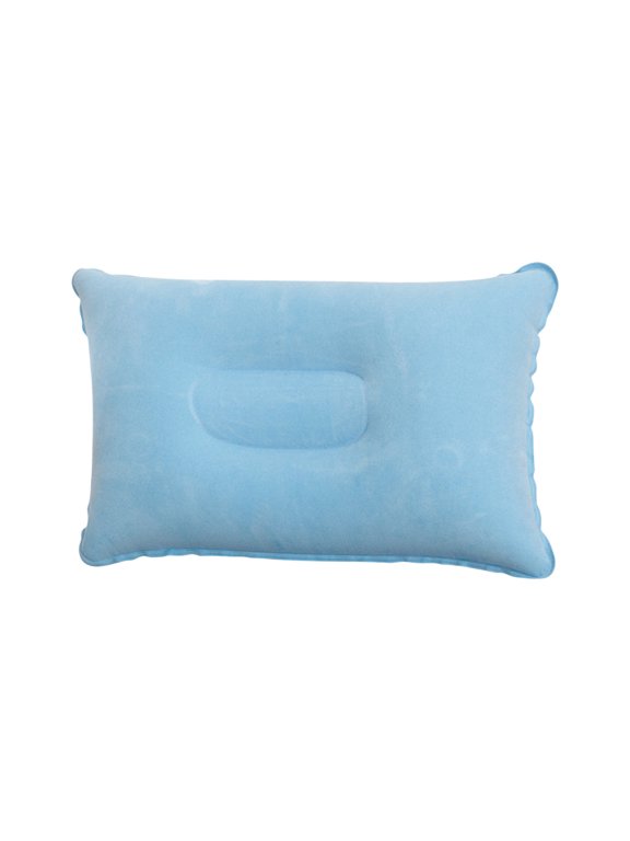 Inflatable Neck Pillow Travel Camping Self-Inflating Lumbar Support 14"x10" Soft Velvet Cushion for Flight Car Office Home Comfort, Neck Pillow for Sleep, Portable Travel Cushion