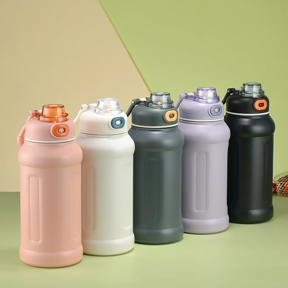 Gnmfd Insulated Stainless Steel Water Bottle with Straw, Large Vacuum Thermal Flask for Hot Cold Drinks, Leak-Proof Sports Hiking Office Gym Travel Bottle for Daily Hydration