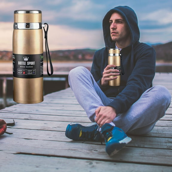 Gnmfd Insulated Travel Mug 34oz, Stainless Steel Vacuum Flask Portable Thermal Bottle with Handle for Outdoor Camping Car Office Gift