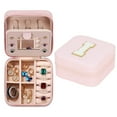 thumbnail image 1 of Gnmfd Jewelry Storage Box, Flannel Tray Organizer for Earrings, Necklaces, Rings, Bracelets, Compact Travel Case with Ribbon Handle for Home, Bedroom, Closet, Christmas Gifts for Women, 1 of 3