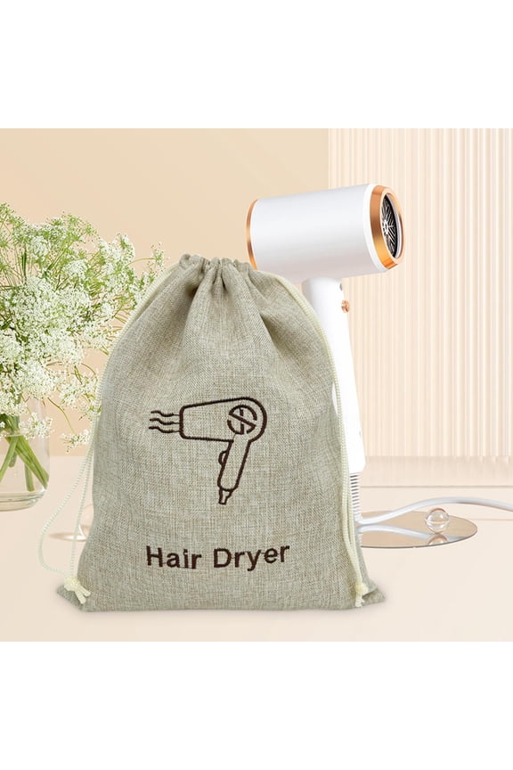 Jute-Like Drawstring Storage Bag for Hair Dryers, Dustproof Travel Organizer for Beauty Tools, Breathable, Multi-Functional Storage for Hair Care Appliances and Accessories