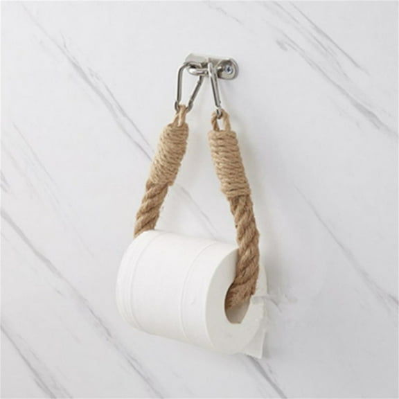 Gnmfd Jute Rope Toilet Paper Holder Bathroom Wall Mounted Organizer Decorative Rack For Toilet Paper Rolls Kitchen Towels Magazines Bathroom Storage Cabinet Closet Organizers Storage Shelf Decor