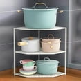 thumbnail image 1 of Gnmfd Kitchen Shelf Countertop Corner Pot Storage Rack, Under Sink Pot Rack, Layered Storage for Pans, Pots, Kitchen Utensils, Compact Organizer for Cabinets, Counters, and Kitchens, 1 of 8