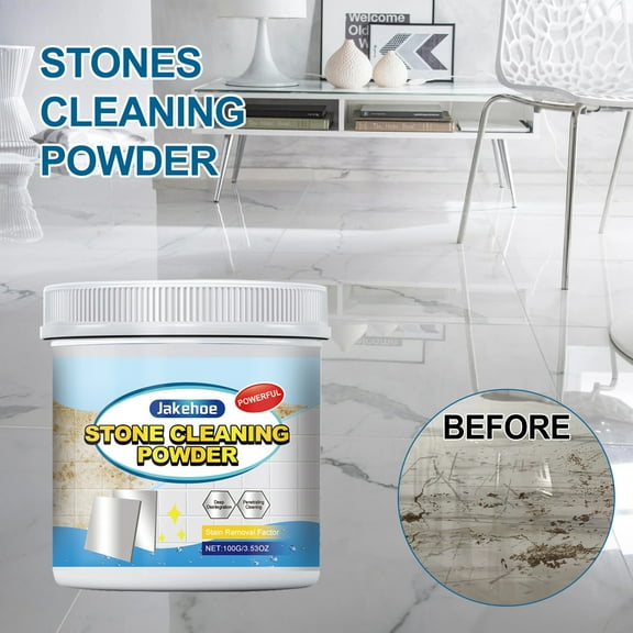 Gnmfd Kitchen Stone Cleaning Powder, Effective Grease and Stain Remover, Maintains Cleanliness of Granite Marble Quartz Surfaces, Easy Rinse Formula for Home Kitchen and Bathroom Use