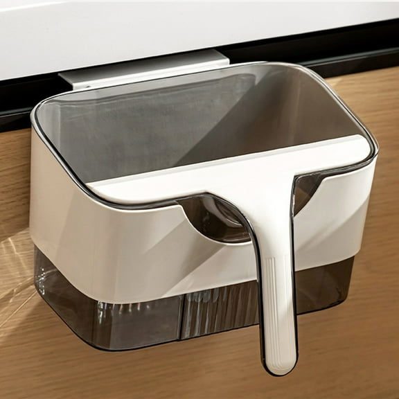 Gnmfd Kitchen Waste Bin Wall-Mounted with Scraper for Cabinet Door, Food Waste Collector, Space-Saving Trash Container with Odor Control, 9L Multi-Purpose Storage for Kitchen, Bathroom