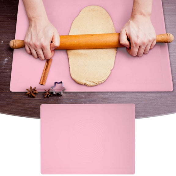 Gnmfd Kneading and Baking Mat with Imprinted Scale, Non-Stick Rolling Dough Pad Non-Slip Heat Resistant Silicone Baking Mat for Cookie Pie Bread Making