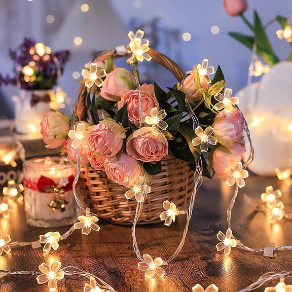 Gnmfd LED Sakura Flower String Lights Decorative Flashing Light for Bedroom Dormitory Room Outdoor Fairy Lights String Lights Lights for Decoration Garden Party Holiday Wedding