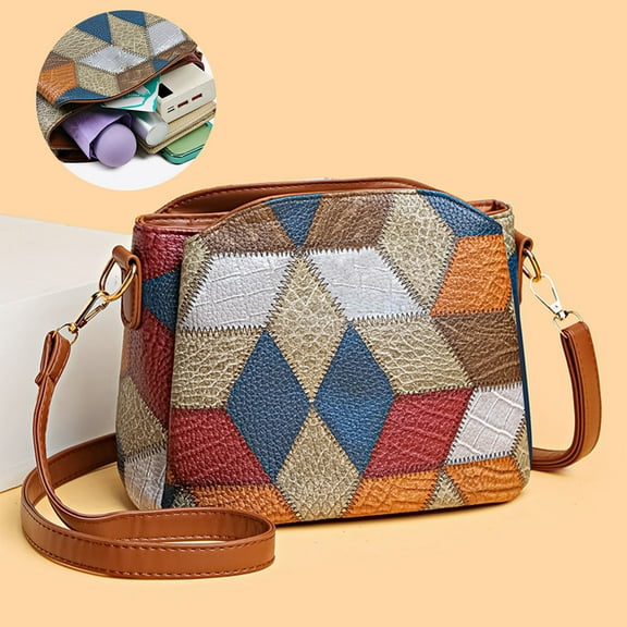 Gnmfd Ladies Shoulder Bag Fashion Soft Leather Crossbody Purse, Multi-Layer Large Capacity Handbag with Zipper Pockets, Everyday Organizer for Work Travel Party Holiday Decor