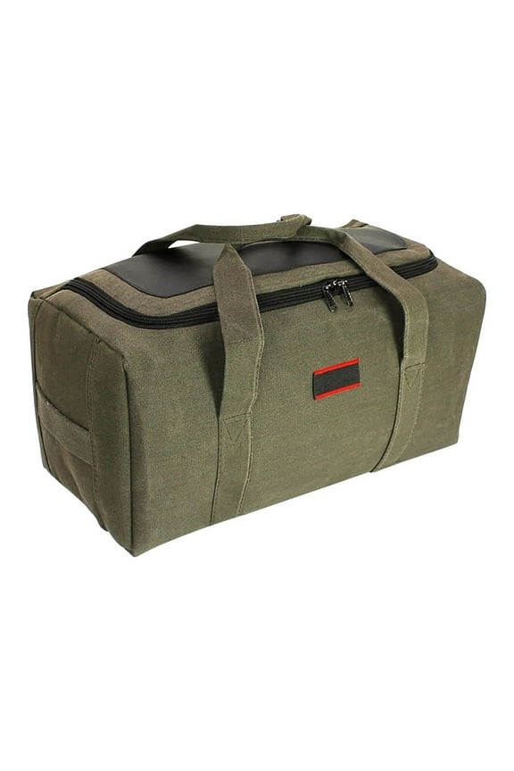 Large Capacity Canvas Hand Luggage Bag, Travel Duffel Bag for Men, Moving and Outdoor Equipment Storage, Camping, Hiking, Self-Driving Trip Organizer, Durable Travel Storage Bag