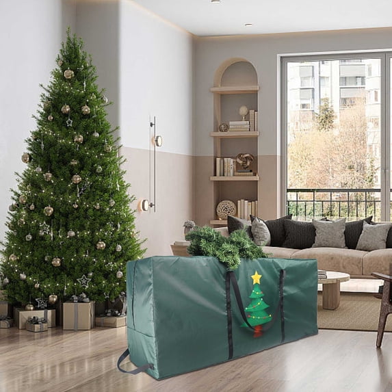 Gnmfd Large Christmas Tree Storage Bag for Artificial Holiday Trees, Quilt Clothes Organizer for Christmas Decorations Storage, Vacuum Storage Bags for Garage Attic Seasonal Tree Storage Essentials