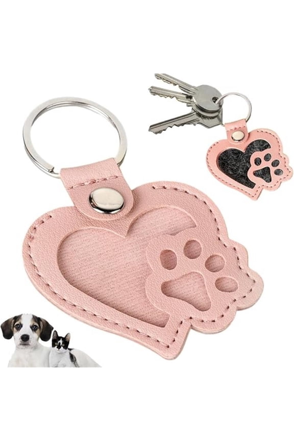 Leather Pet Paw Keychain with Hair Keepsake Storage, Memorial Dog Keyring for Bag or Purse, Unique Paw Pendant, Pet Memorial Accessory, Storage Organizer, Holiday Gift for Animal Lovers