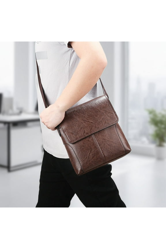 Leather Shoulder Crossbody Bag Lightweight Multi Compartment Handbag for Travel Work Daily Use, Adjustable Strap Organizer for Phone Wallet Keys, Fashionable Bag, Office Storage Essentials