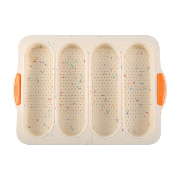 Gnmfd Loaf Bread Pan Set of 1 with Four Cavities, Non-Stick French Bread Baking Pan for Household Use, Easy Release, Oven and Dishwasher Safe, Breakfast, Dinner, Baking, Kitchen Essentials