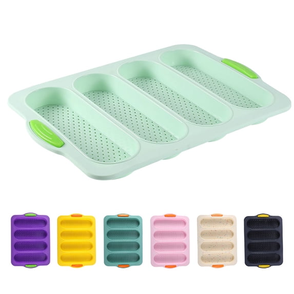 Gnmfd Loaf Bread Pan Set of 1 with Four Cavities, Non-Stick French Bread Baking Pan for Household Use, Easy Release, Oven and Dishwasher Safe, Breakfast, Dinner, Baking, Kitchen Essentials
