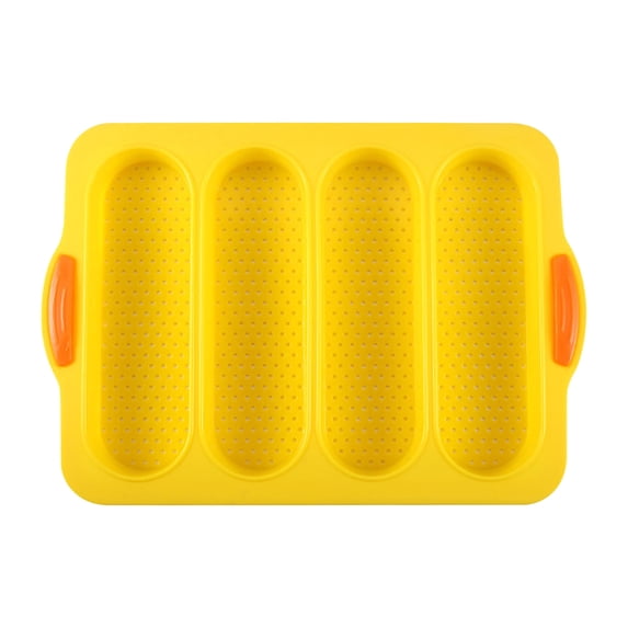 Gnmfd Loaf Bread Pan Set of 1 with Four Cavities, Non-Stick French Bread Baking Pan for Household Use, Easy Release, Oven and Dishwasher Safe, Breakfast, Dinner, Baking, Kitchen Essentials