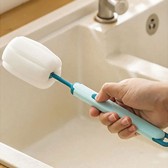 Gnmfd Long Handled Cup Brush for Bottles and Water Cups, Versatile Hanging Design with Replaceable Brush Heads, Gentle Cleaning for Delicate Surfaces, 360-Degree Reach for Thorough Kitchen Sanitation