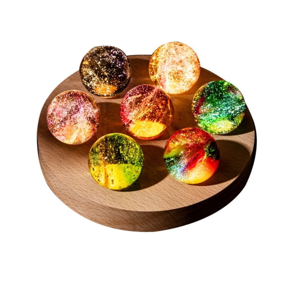 Gnmfd Luminous Glass Crystal Table Night Light Crackle Glass Lamp LED Decorative Orb RGB Lighting Healing Crystal Energy Ball Home Bedroom Living Room Holiday Party Decoration Gift for Meditation