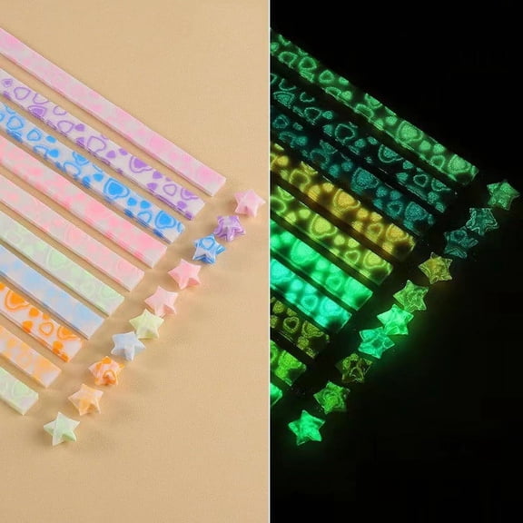 Gnmfd Luminous Star Paper Strips for DIY Crafts, Handmade Art Decoration with Colorful Glow, Easy Fold Paper for Kids, Party, Scrapbooking, Craft Projects