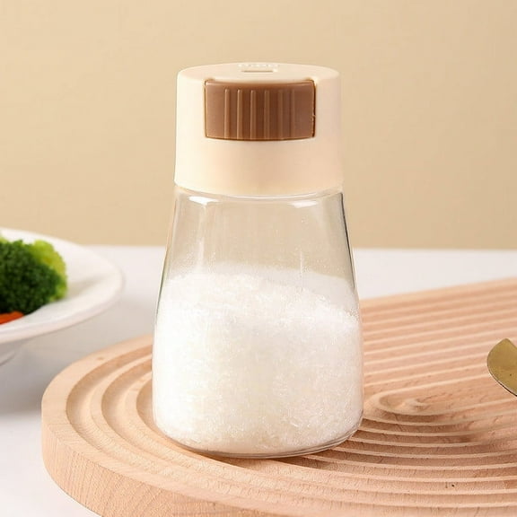 Gnmfd Measuring Glass Seasoning Dispenser Push-in Pepper Control Bottle 0.5g Quantitative Shaker for Kitchen Cooking, Herbs Spices Salt Sugar Use