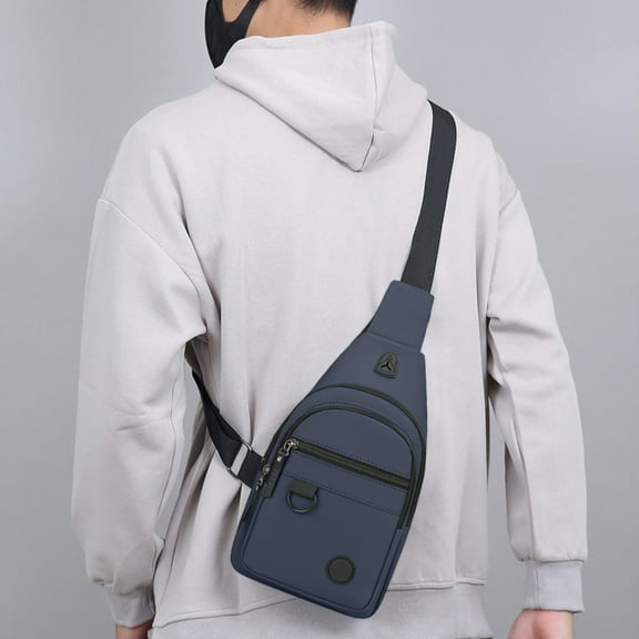 Gnmfd Men’s Chest Bag Small Backpack One Shoulder Diagonal Bag, Large Capacity Waterproof Crossbody Bag for Travel Gym Fitness Shopping, Lightweight Functional Bag for Daily Commute