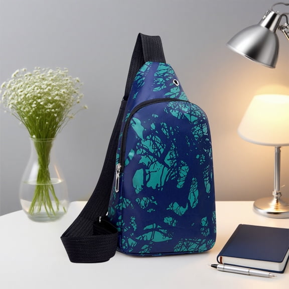 Gnmfd Men's Large Capacity Chest Bag, Multi-Pocket Sports Shoulder Messenger Bag for Travel and Outdoor, Durable Design, Adjustable Strap for Comfort, Convenient Front Pocket Organizer