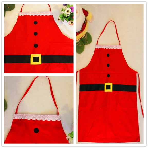 Gnmfd Merry Christmas Flannel Apron for Women, Holiday Kitchen Cooking Bib Apron Party Favors, Christmas Holiday Home Cooking Gardening Gift, Seasonal Festive Decorative Protective Apparel