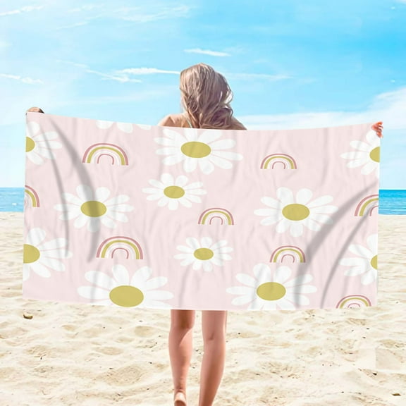 Gnmfd Microfiber Beach Towel Super Colorful Sandproof Quick-Dry Travel Bath Blanket Lightweight Foldable Towel for Swimming Pool Beach Yoga Picnic Camping Outdoor Blanket Storage Blanket for Bed