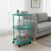 Gnmfd Mini Bedside Table Small Nightstand Table with Plastic, Modern European Side Table for Bedroom Living Room Sofa Corner, Compact Multi-Purpose Table for Lamps Books Decor, Furniture Sliders
