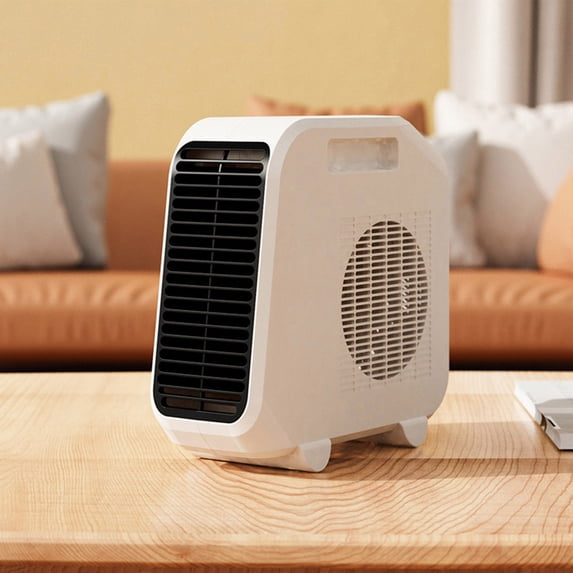 Gnmfd Mini Desktop Heater Portable Hand Warmer 1200W Compact Space Heater for Home Office Dorm, Fast Heating Adjustable Temperature Winter Comfort Device 11"x10.35"x5.43"
