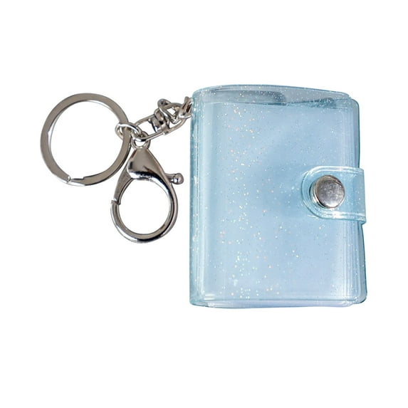 Gnmfd Mini Insert Photo Album with Keychain, 16-Pocket Photo Storage for Cards and Pictures, Portable Family Memory Book, Great Gift for Weddings, Birthdays, and Special Occasions