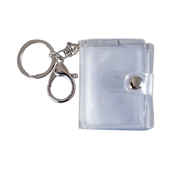 Gnmfd Mini Insert Photo Album with Keychain, 16-Pocket Photo Storage for Cards and Pictures, Portable Family Memory Book, Great Gift for Weddings, Birthdays, and Special Occasions