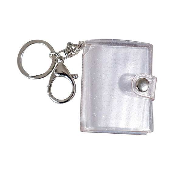 Gnmfd Mini Insert Photo Album with Keychain, 16-Pocket Photo Storage for Cards and Pictures, Portable Family Memory Book, Great Gift for Weddings, Birthdays, and Special Occasions