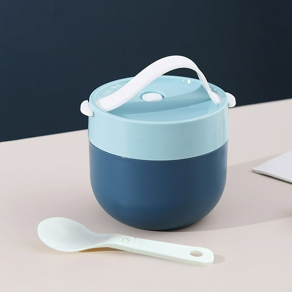 Gnmfd Mini Soup Cup Takeaway Cereal Cup with Spoon, Portable Breakfast Milk Cup for Office Home Travel Use, Food Storage Leak-Proof Easy Carry Daily Meal Essential Kitchenware