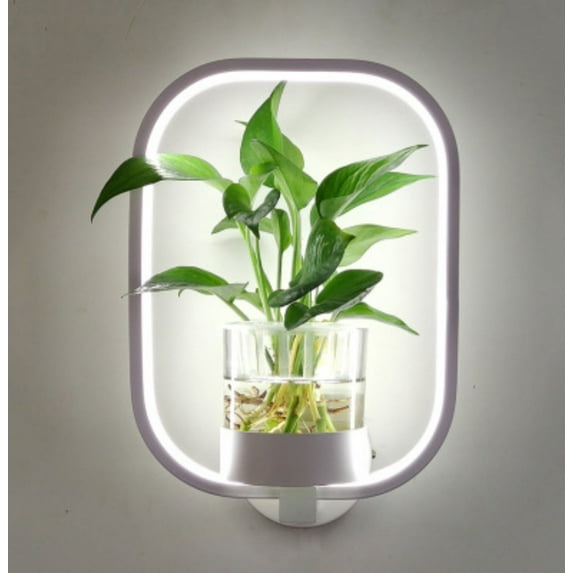 Gnmfd Modern LED Wall Light White Ring Indoor Warm Light 3000K Flower Pot Wall Lamp for Living Room Bedroom Hallway Balcony Staircase Decorations Fairy Lights String Lights Christmas Lights Outdoor