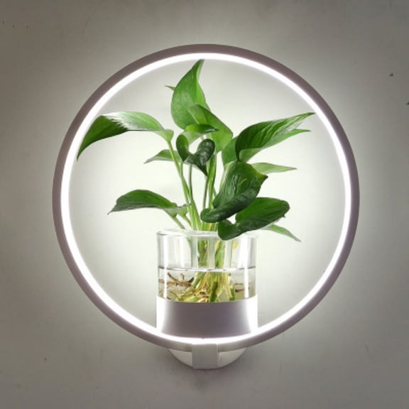 Gnmfd Modern LED Wall Light White Ring Indoor Warm Light 3000K Flower Pot Wall Lamp for Living Room Bedroom Hallway Balcony Staircase Decorations Fairy Lights String Lights Christmas Lights Outdoor