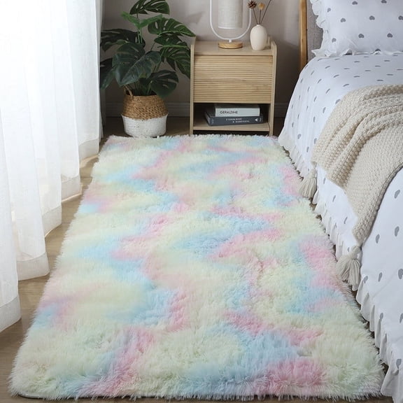 Gnmfd Modern Soft Area Rug Carpet 2.6'x7.2' Plush Non-Slip Floor Mat for Living Room Bedroom Dining Room, Comfortable Decorative Runner Rug for Hallway Office Home Use Christmas Decor