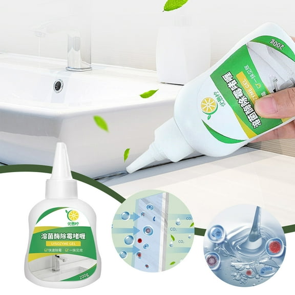 Gnmfd Molds and Mildews Gel Cleaner for Washing Machine Rubber Seals, Bathroom Kitchen Crevice Cleaning, Stain and Odor Removal Gel, Daily Household Mold Remover for Appliances, Tiles, Sinks