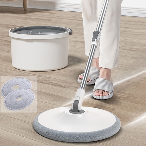 Gnmfd Mop and Bucket with Wringer Set, Self-Separating Clean Water System, Telescopic Stainless Steel Handle, Microfiber Mop Pads, Floor, Kitchen, Bathroom Multi-Surface Cleaning